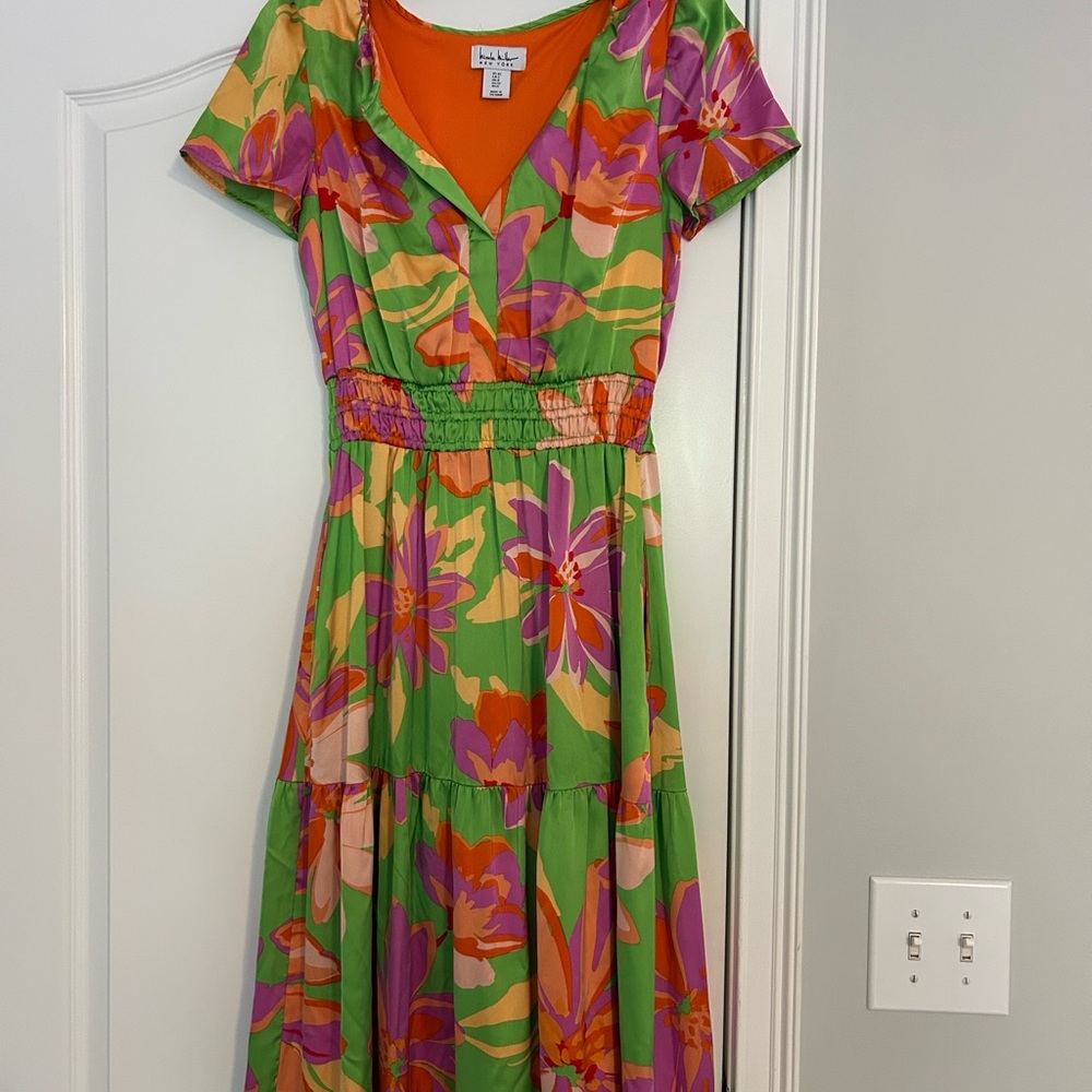 Floral Green and Pink Dress